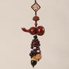 Peace Fortune Sandalwood Bodhi Gourd Pendant - Creative Luck Charm and Car Accessory