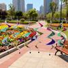 Colorful Wind Strips Outdoor Hanging Decorations Rotating Sequins Plastic Material Wind Spinner Rainbow Spiral