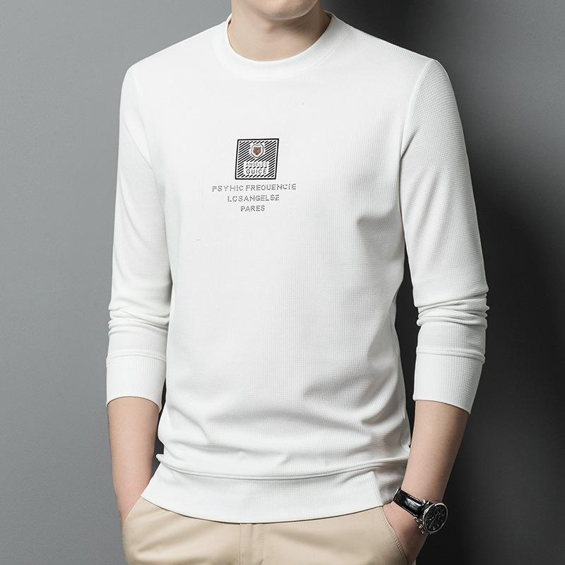 Spring and Autumn New Men's Round Neck T-Shirts for Young and Middle-aged Casual Trendy Sweaters Bottoming Shirts