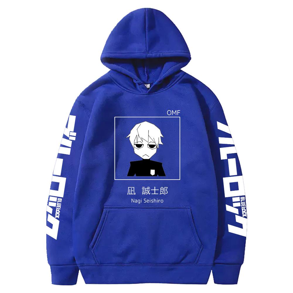 Harajuku Anime BLUE LOCK Nagi Seishiro Bedruckter Kapuzenpullover Herren Damen Übergroße Hoodies Klassische Einfache Streetwear Unisex Sweatshirt