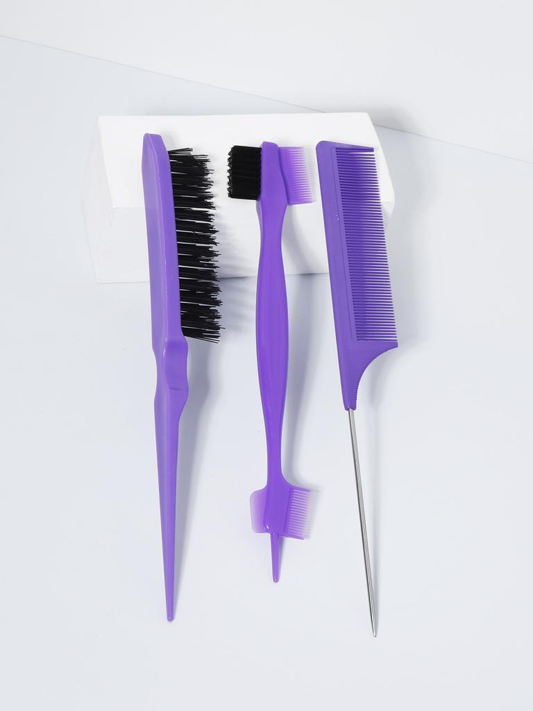 3 pcs Comb Set for Teasing, Edge & Back Brushing Rat Tail Edge Combs for Styling Women's & man Hair