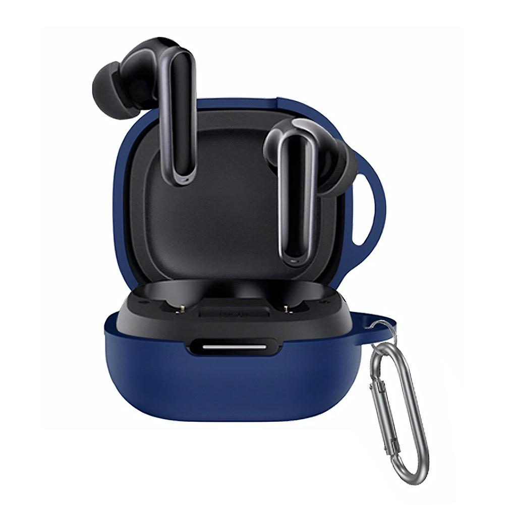 Silicone Case with Carabiner Protective Skin Case Shockproof Earbuds Case Cover Front LED&Logo Visible for Anker Soundcore P40i