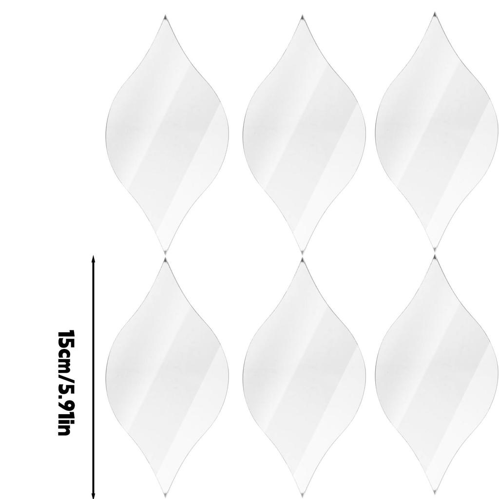 30/6PCS Acrylic 3D Mirror Removable Wall Sticker Home Decor DIY Self-adhesive Mirrors Decal for Living Room Art Wall Decoration