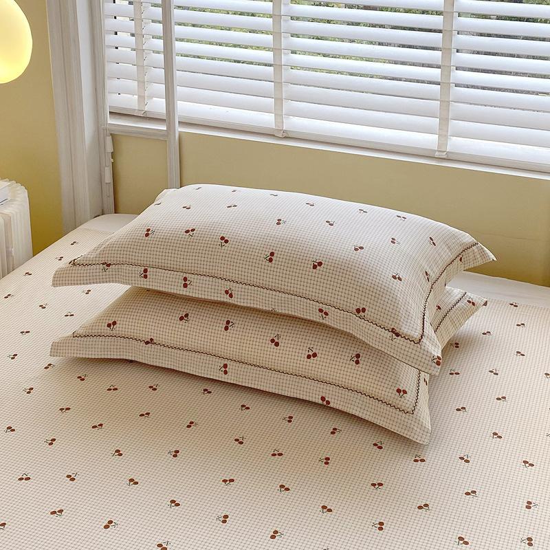 2pcs New Style Small Floral Small Fresh Ins Style Floral Washed Pillowcases One Pair Household Pillowcases