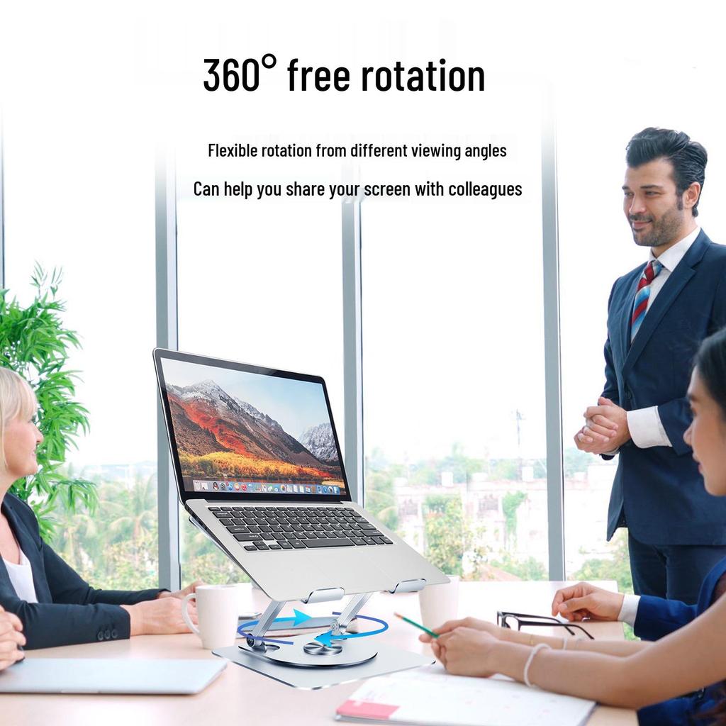 360° Rotating Adjustable Height Laptop Cooling Stand