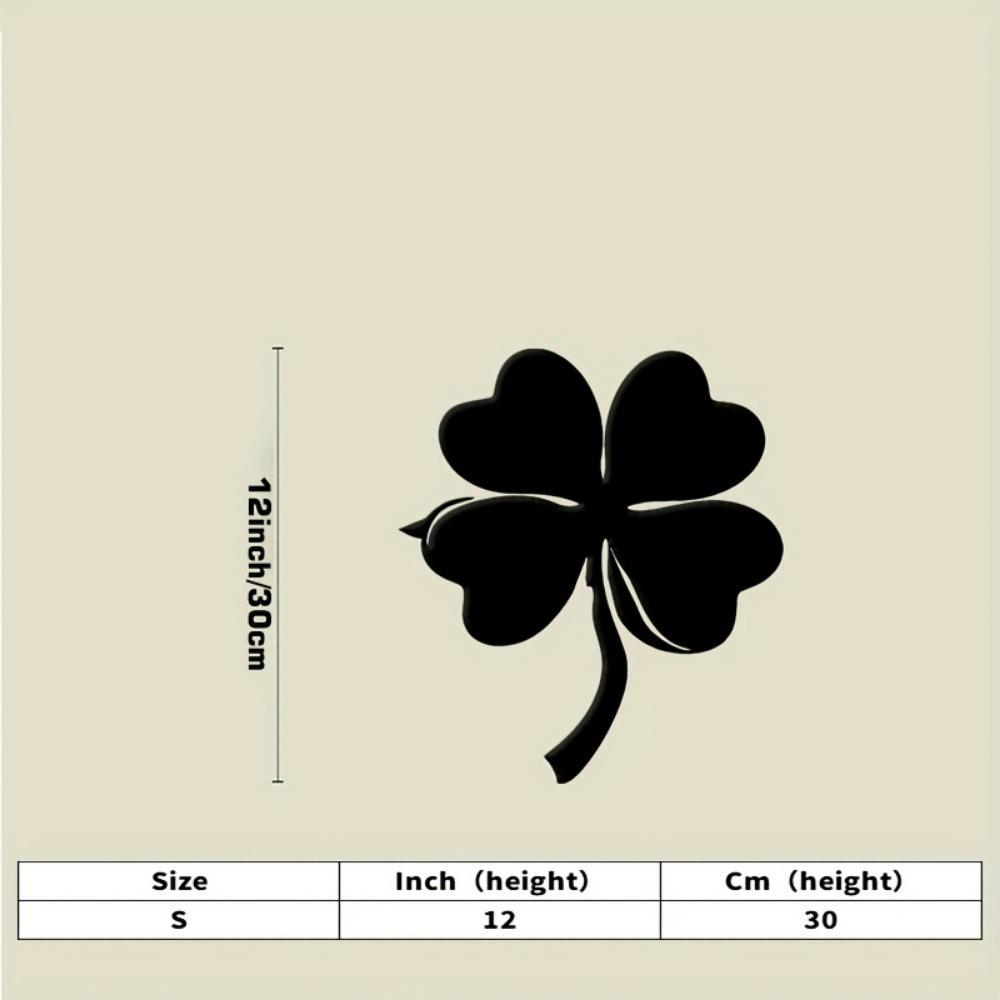Minimalist Black Iron Four Leaf Clover Metal Wall Sculpture Home Bedroom Office Decor Good Luck Gift for Wedding Valentine's Day