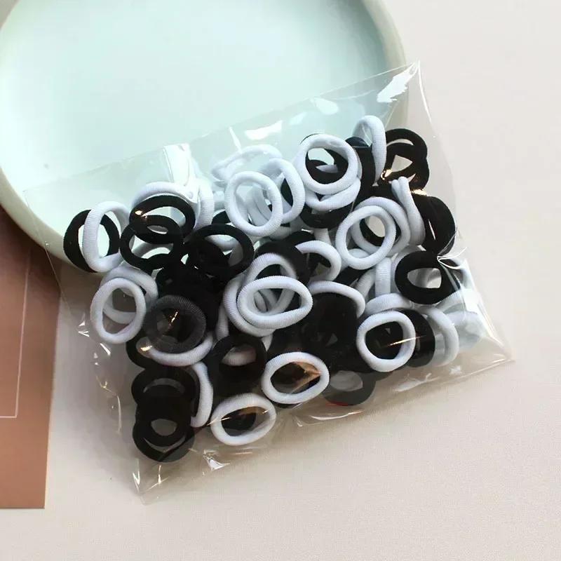 

100/500PCS Women Girls Colorful Nylon Elastic Hair Bands Ponytail Hold Small Hair Tie Rubber Bands Scrunchie Hair Accessories 100pcs