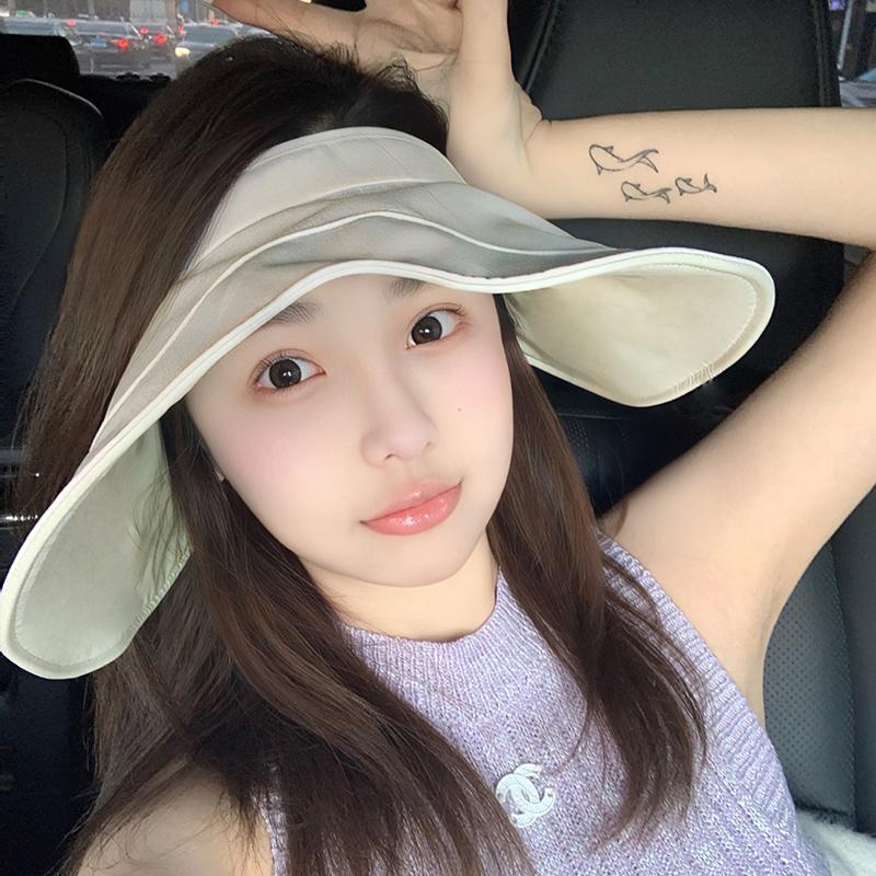 Irregular brim cotton empty top sun hat children versatile travel UV protection foldable sun tide