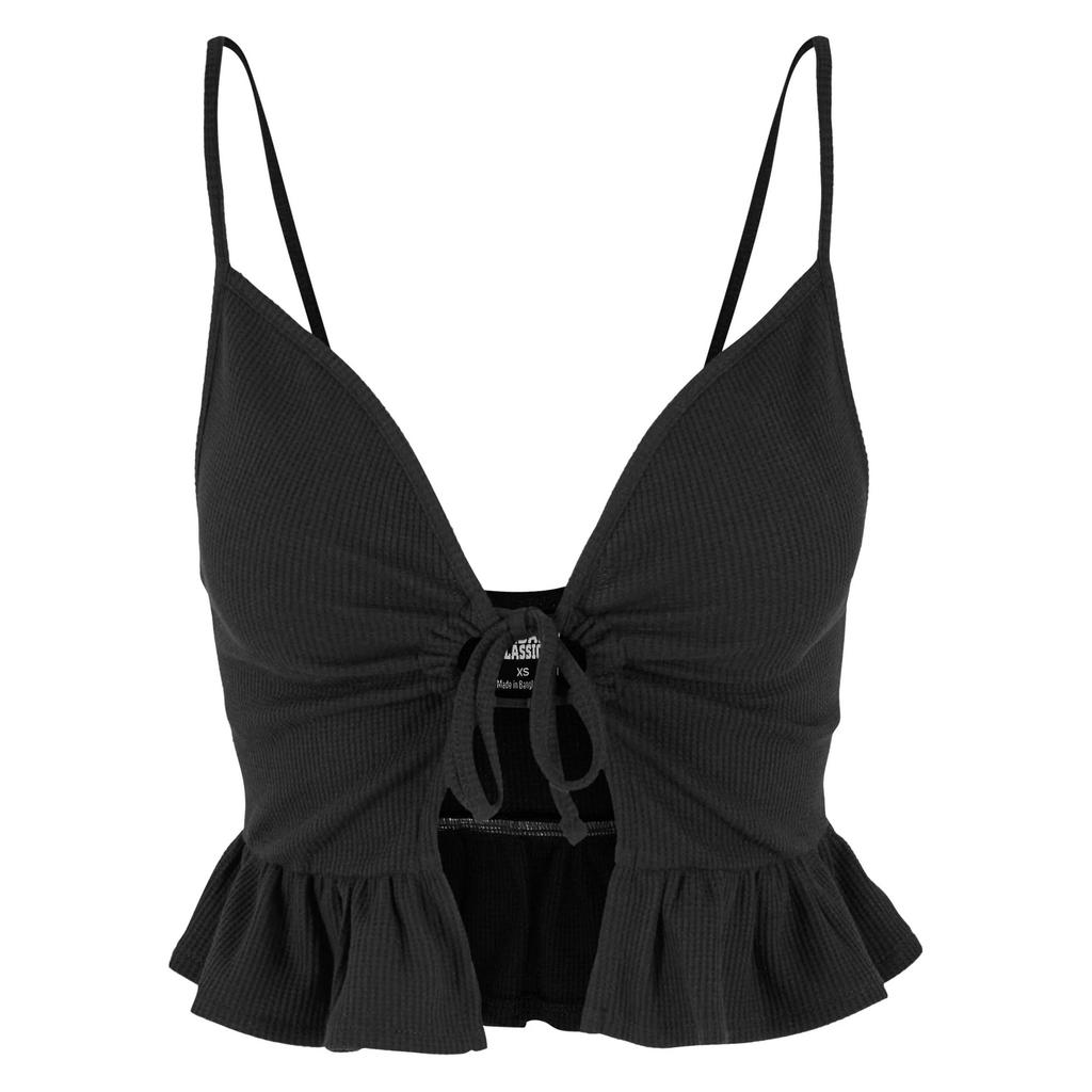 Urban Classics Womens/Ladies Ruffled Waffle Pique Top