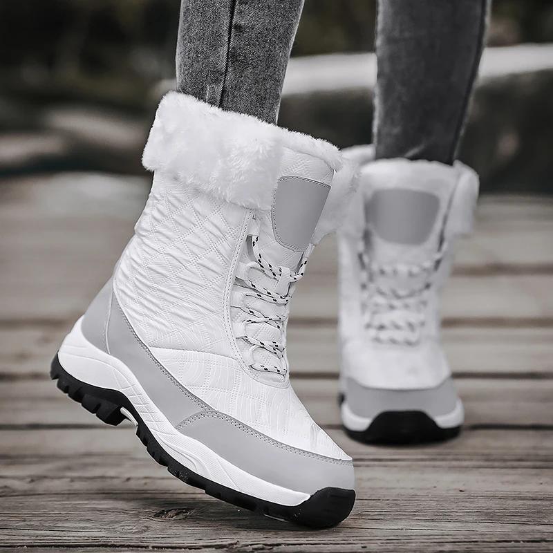 Winter Warm Women's High Quality Boots Outdoor Thick Soled Comfortable Cotton Shoes Anti Slip Mountaineering Travel Snow Boots