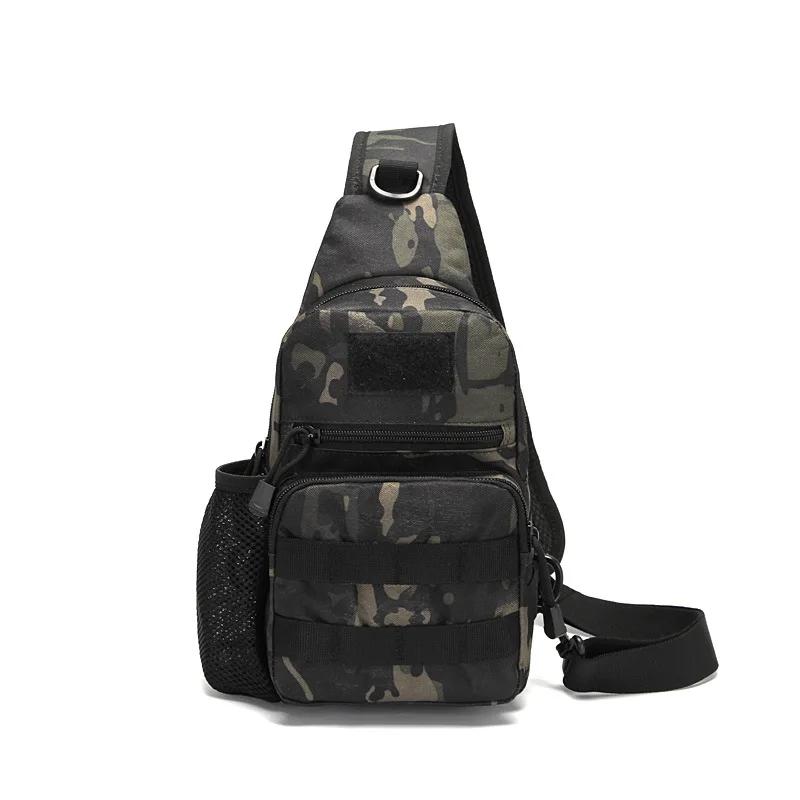 Portable Hiking Travel Sling Shoulder Bag Molle Chest Bag Men Outdoor Sports Bottle Pouch Camping Hunting Fishing Chest Backpack
