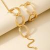 Multi-layer Line Minimalist Jewelry Combo Golden Color Adjustable Bracelet  For Women