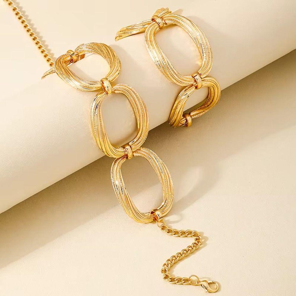 Multi-layer Line Minimalist Jewelry Combo Golden Color Adjustable Bracelet  For Men
