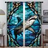 Stained Glass Sealife Blackout Curtains 2 Pieces Home Interior Curtains for Living Room Curtain Tulle for Bedroom Shades Kitchen