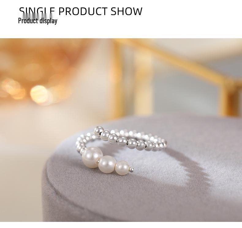 Banyan Tree S925 Silver Adjustable Pearl Ring for Women