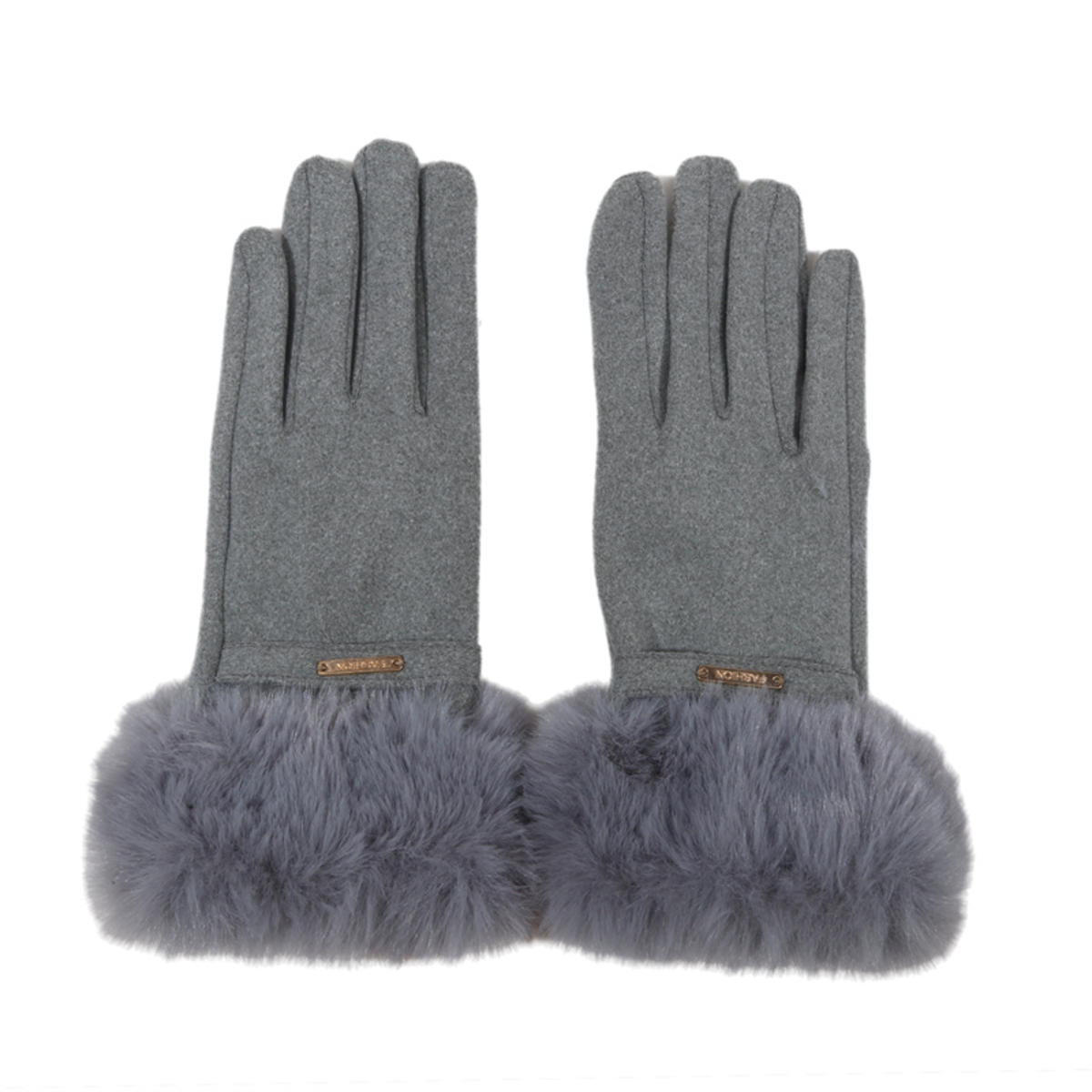 

Зимние женские теплые перчатки с сенсорным экраном, утолщенные, плюшевые, замшевые, модные, индивидуальные, элегантные, для езды на велосипеде one size серый