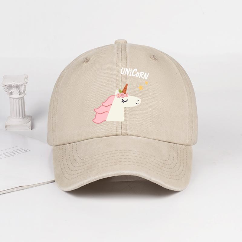 A cute unicornthemed baseball cap with a cartoon printa comfortable breathable sun hat thats stylish sweet and eyecatchin
