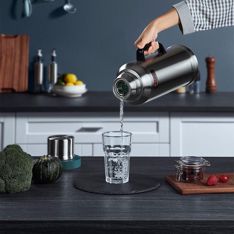 Shimeile 2L Stainless Steel Vacuum Flask with Glass Liner