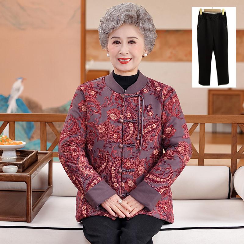 New Style Winter Cotton Jacket for Elderly Women - Warm, Thickened Chinese-Style Coat