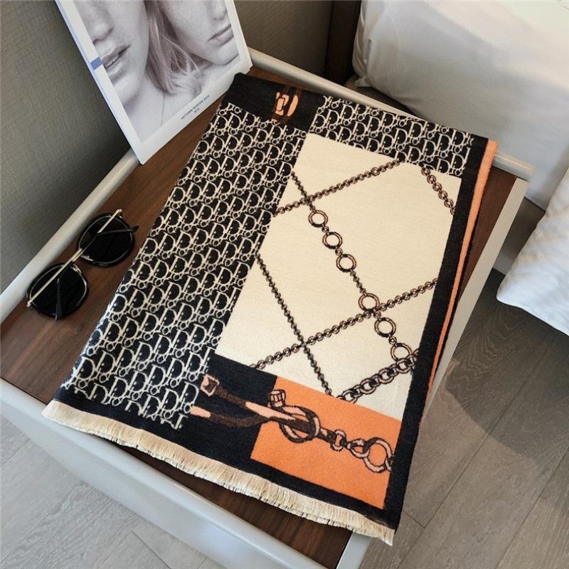 0G thickened version retro bird scarf women's winter high-end warm scarf imitation cashmere shawl