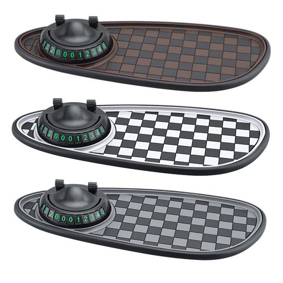Car Anti Slip Pad Car Phone Holder with Night Glow Number Display Rotatable Dashboard Mount for Most Cars