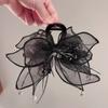 Sheer Tulle Crystal Pendant Spark Crystal Hair Jaw Clip Elegant Tulle Claw Clip  Daily Style