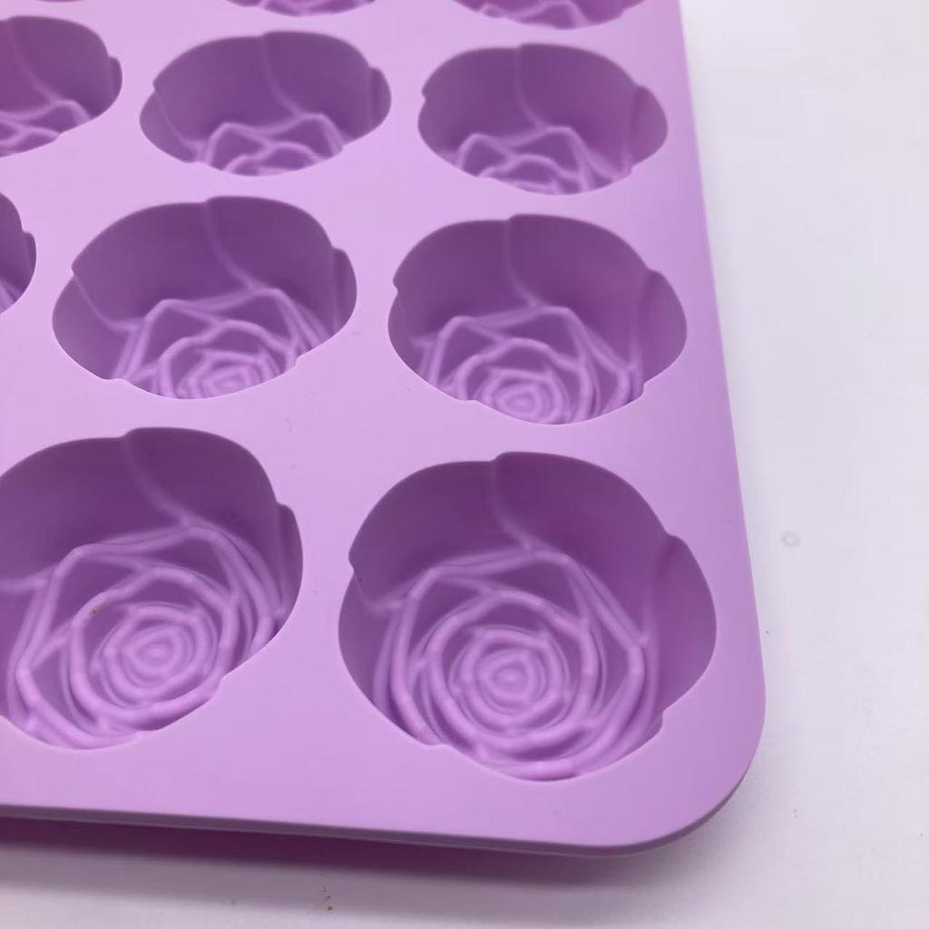 12 Grids Silicone Rose Ice Mold, Creative Party Ice Cube Mold, Easy Demoulding, Home-made Mold