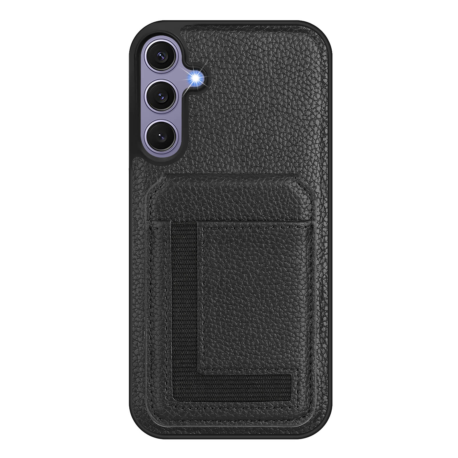 

For Samsung Galaxy S25 Magnetic Case TPU + PU Leather Phone Back Cover with Detachable Card Holder C