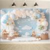2D Bear Hot Air Balloon Photography Backdrop for Baby Shower