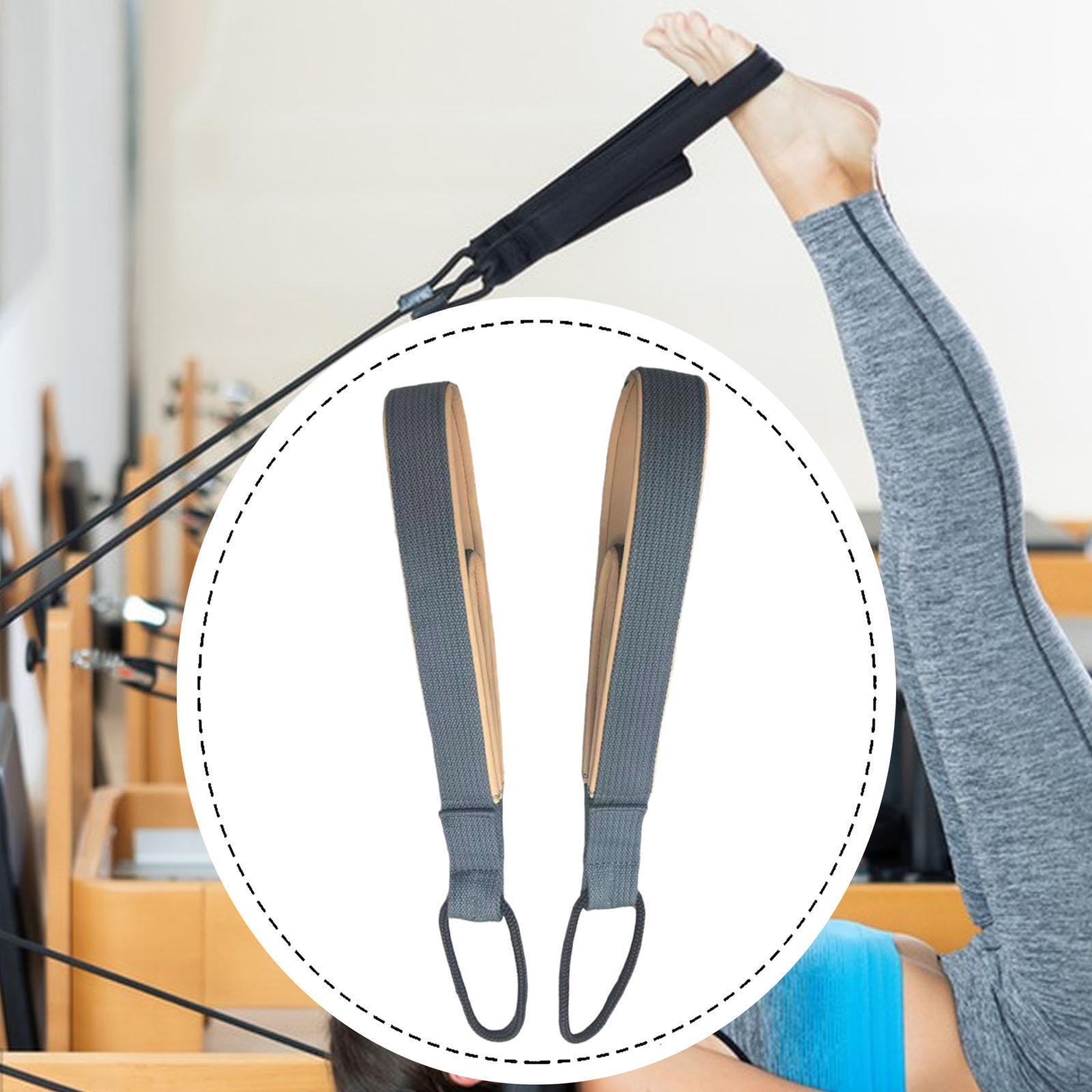 

2 Pieces Pilates Double Loop Straps for Reformer Exercise Equipment Gym Comfortable Grip хакі