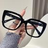 Literary Aesthetic Cat Eye Glasses Frame Women Large Retro Square Sunglasses Clear Lens Zero Power for Women Accessories Eyewear