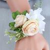 Wedding Flower Wrist Corsages Boutonniere for Bride Groom Natural Looking Artificial Rose Flower for Special Occasion