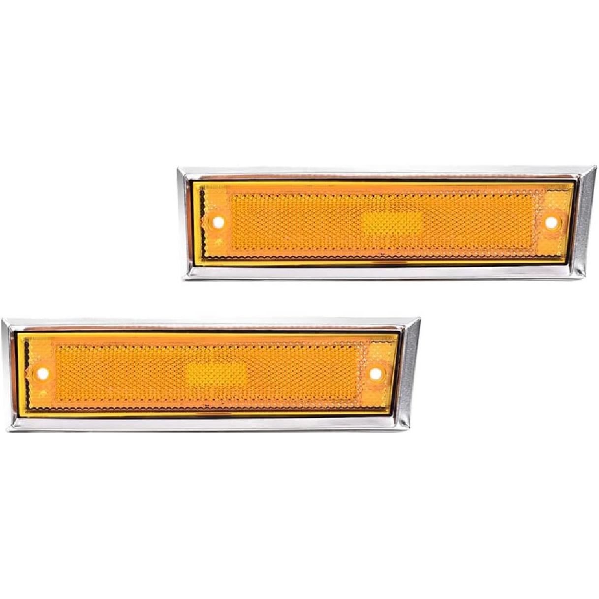 

PIT66 Amber Fender Side Marker Light Turn Signal Blinker Lamp Compatible with 1987-1991 Chevy/1981-1991 Replacement for GMC 915558 GM2551107#915557