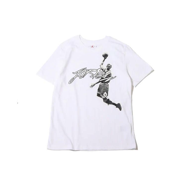 Men s Air Jordan Casual Breathable Sports Round Neck Pullover Short Sleeve White T-Shirt DH8926-100 M