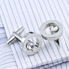 French Shirt Cufflinks Men's and Women's Business Banquet Wedding Speech Gifts Simple High Grade Metal Blue Cuff Links
