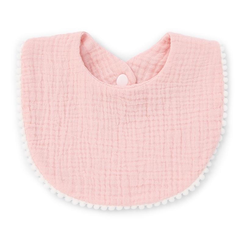 1pc Solid Colour Cotton Gauze Baby Bibs Ruffle Lace Infant Newborn Feeding Burp Cloth Saliva Towel Adjustable Bandana Drool Bibs