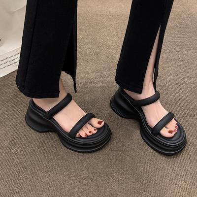 Premium Slippers Women's Summer Outer Wear Fashionable Thick Bottom with Skirt Height Increase 2025 New High-heeled Beautiful Cool Slippers