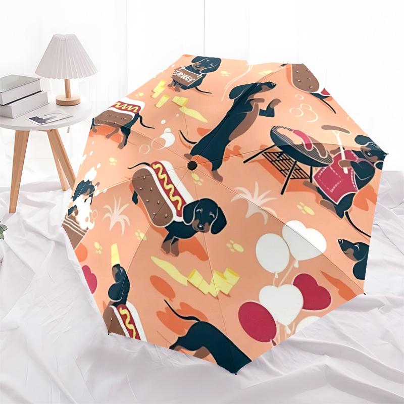 1pc Dachshund Party Automatic Open/Close Umbrella with One Touch Button,, Windproof Design   Lightweight Portable Umbrella for Women & Men6132