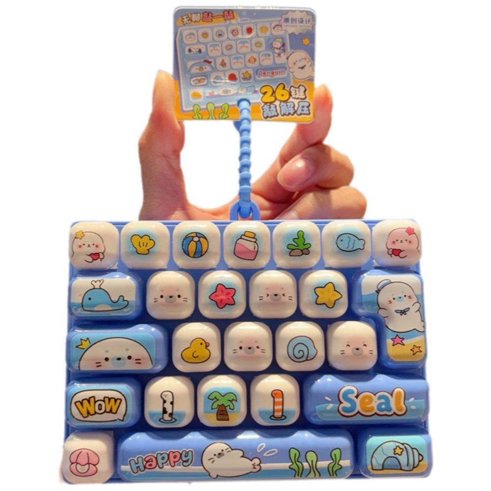 Pressable Keys Fingertip Button Keyring Animals Stress Relief Fidget Toy Student Gift