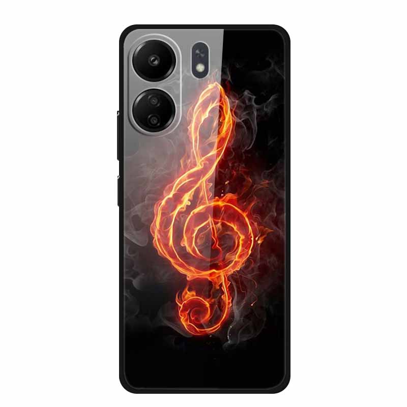 

For Redmi 13C 4g Phone Case for Xiaomi Redmi 13 C Redmi13 C Redmi13C Global Shell Back Flowers Para Hard Tempered Glass Cover -Xiaomi Redmi 13C 4G