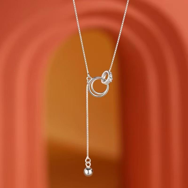 925 Sterling Silver Round Necklace - Light Luxury 2025 High-End Clavicle Chain Choker for Women