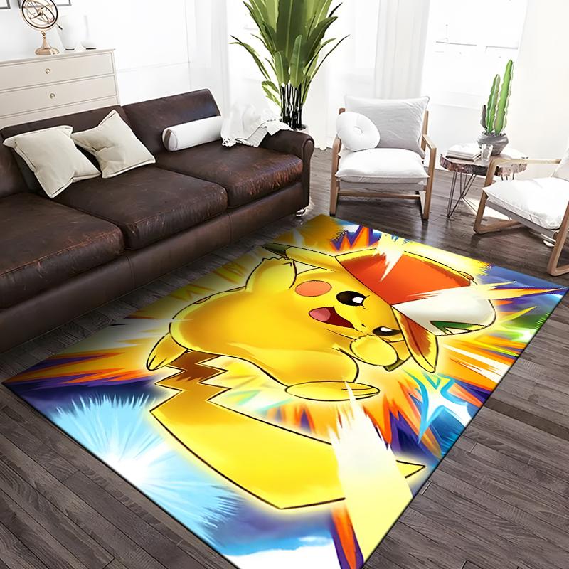 Various Styles Pikachu Printed Carpet Gifts for Boys and Girls Friends Bedroom Living Room Sofa Large Size Mat Non-slip Rugs