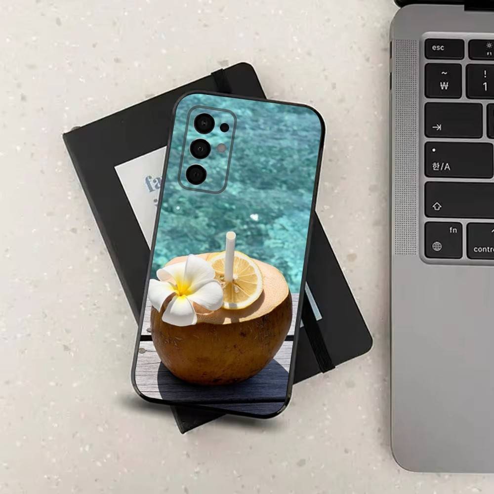 Coconut For Samsung Galaxy A73,31,8,9,52,J7,22,Note,72,41,71,53,32,Soft Black Silicone Cover Case