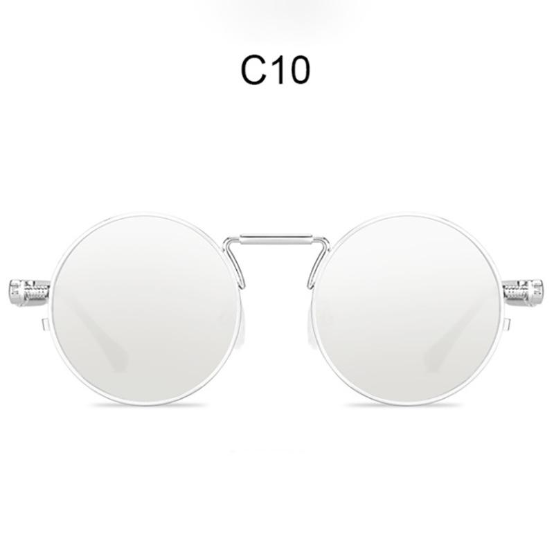 [Customized] Punk style sunglasses men's personalized spring metal glasses legs sunglasses round frame glasses sunglasses