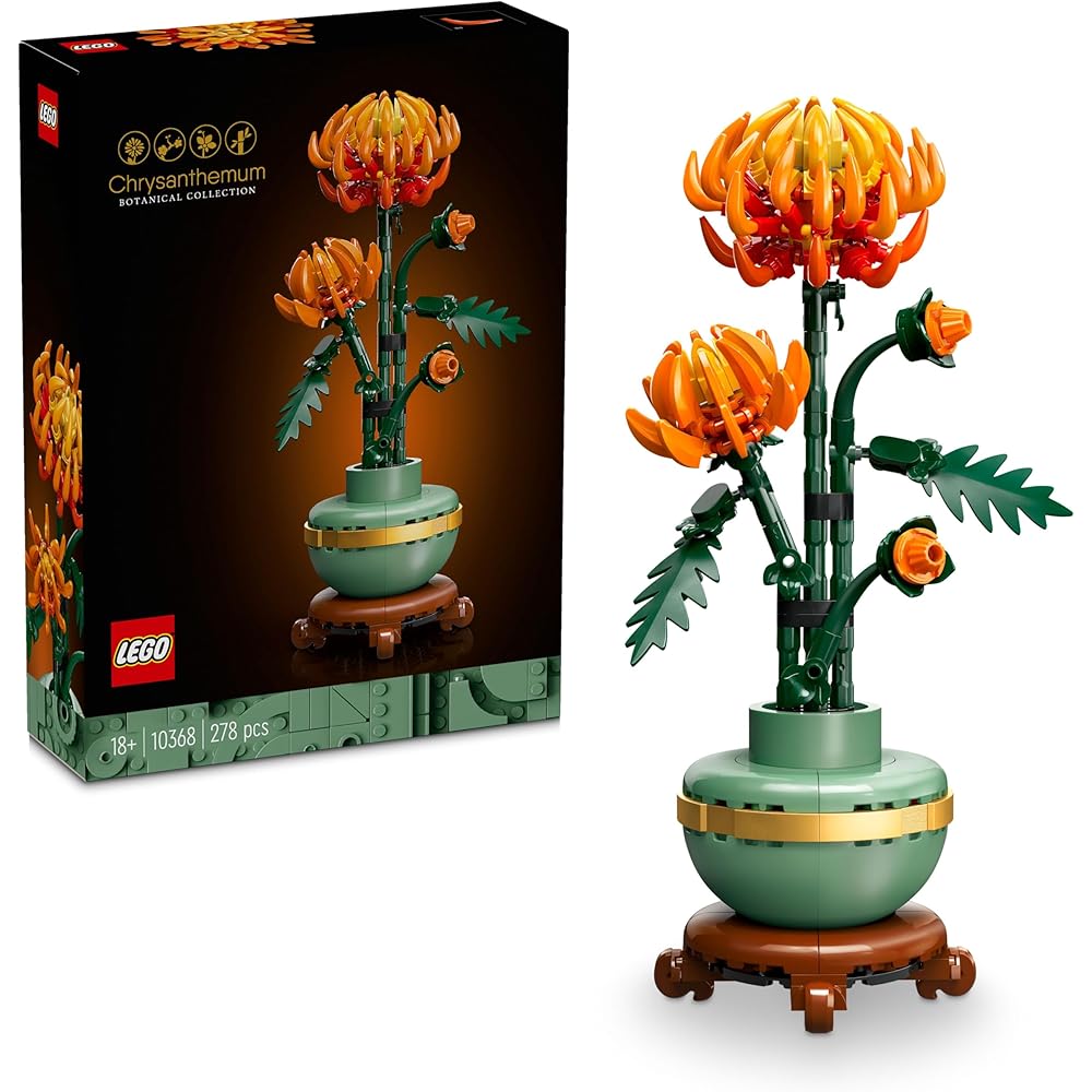 

LEGO Botanical Chrysanthemum Building Blocks Decorative Flower Arrangement Home Decor Gift for Men and Women 10368