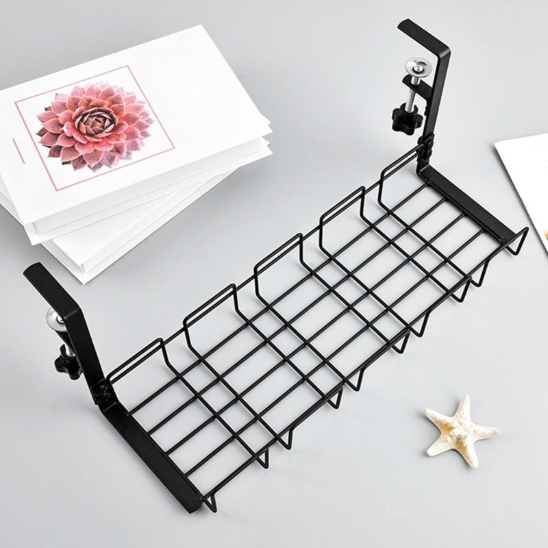 Adjustable Under Desk Storage Rack Durability Steel Under Table Cable Management Tray for Tidy Cable Management