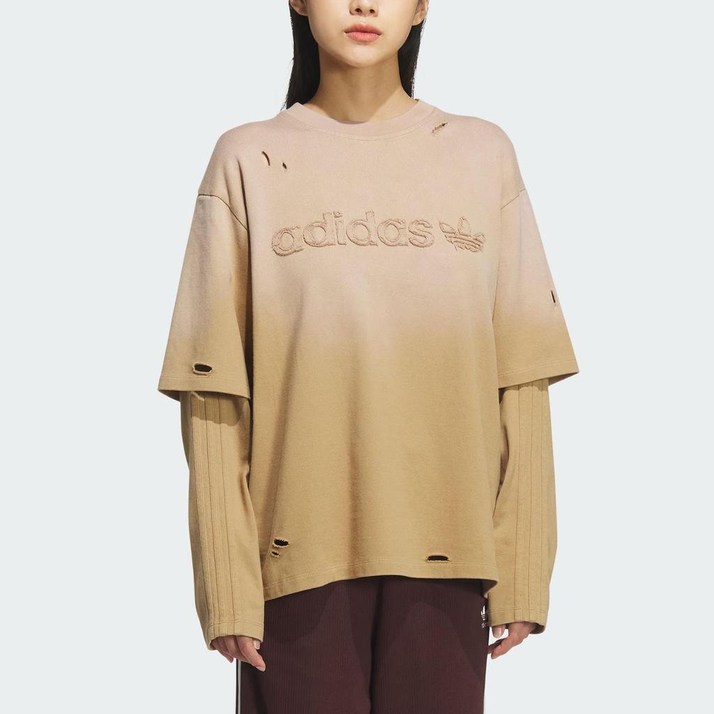 adidas Originals Women's 2IN1 TEE LS W Long Sleeve T-Shirt Cardboard Yellow KS8496