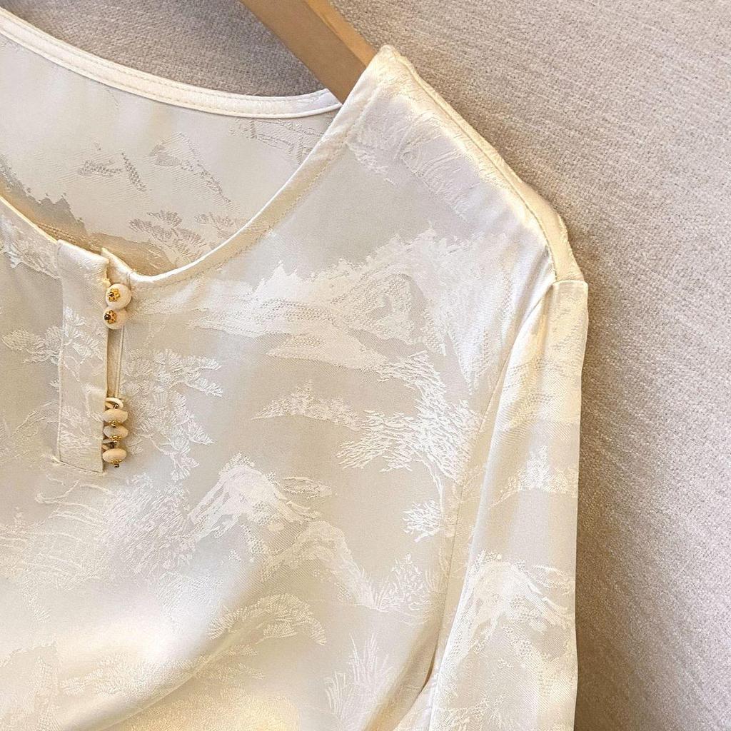 National Style Women's Long Sleeve Embroidered Layered Top - Spring New Design