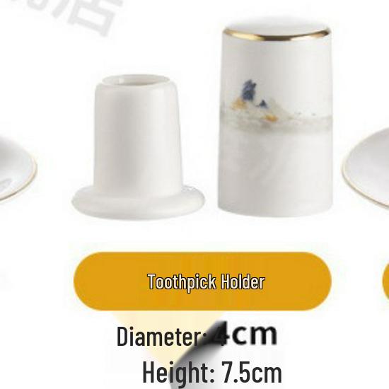 Luxury Gold Rim Landscape Ceramic Tableware Set: Bowls & Plates for Club Private Rooms and Restaurants