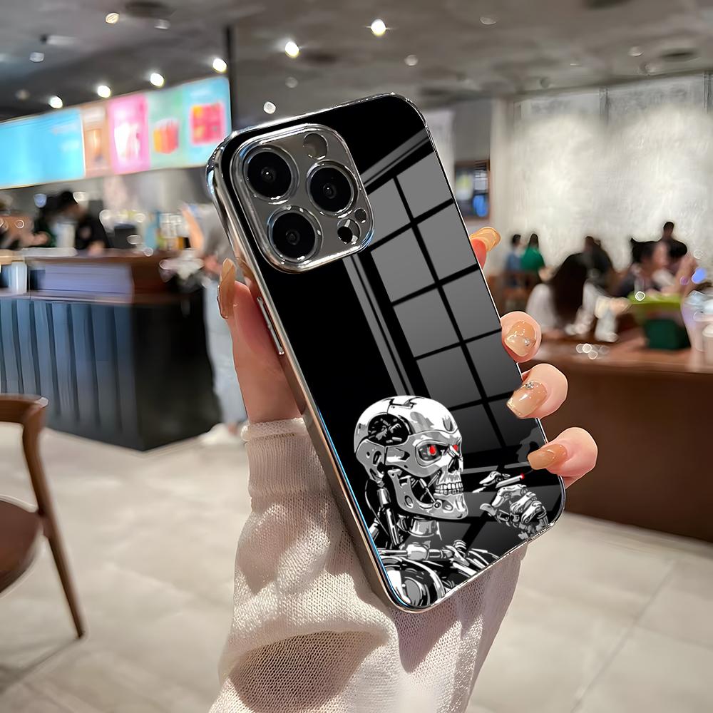 Film The Terminator Telefoonhoesje Voor IPhone 17 Pro Max 15 Pro 16 14 Plus 12 13 Mini 11 Pro Schokbestendig Gegalvaniseerd Glazen Cover